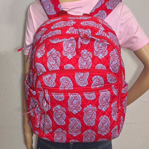 Vera Bradley Bancroft Backpack in Iconic Paisley Goji Berry Red NWT main image 6